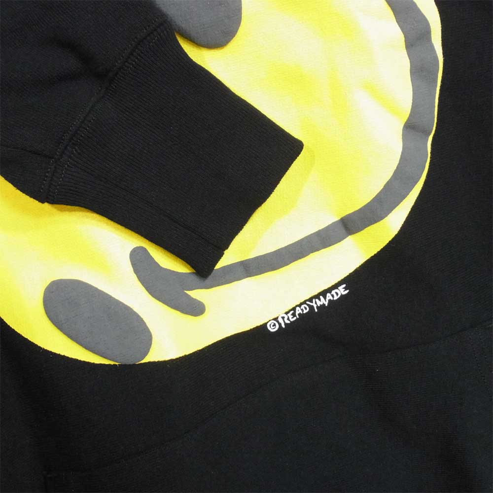 レディメイド 21SS COLLAPSED FACE HOODIE スマイル スウェット パーカ ブラック系 M【極上美品】【中古】