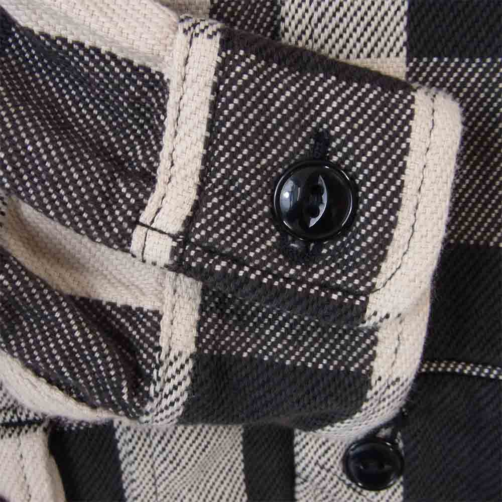 SASAFRAS ササフラス Botanical Eagle Scout Half Heavy Twill ボタニカル イーグル スカウト ハーフ ヘビーツイル チェック シャツ ジャケット 黒×生成り S【中古】