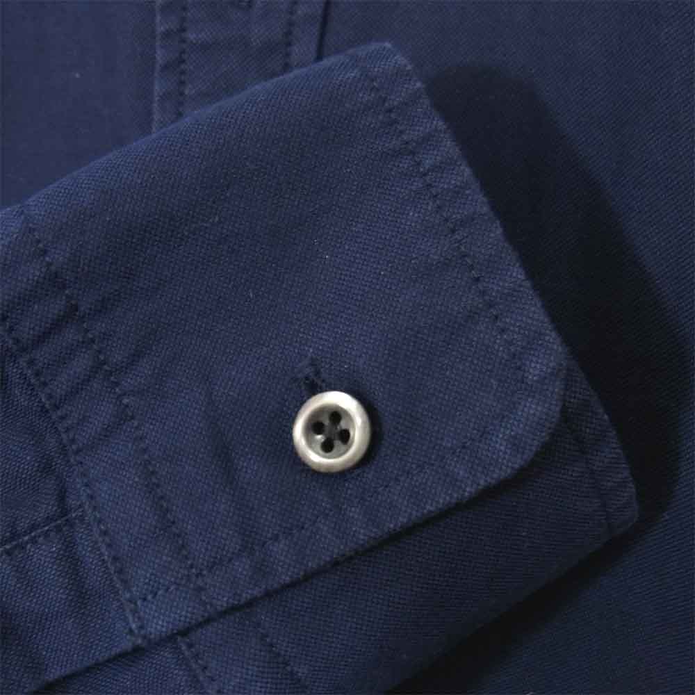 junhashimoto ジュンハシモト 1060000003 SIDE JERSEY SHORT BD SHIRT サイド ジャージ ショート ボタンダウン シャツ ネイビー系 2【中古】