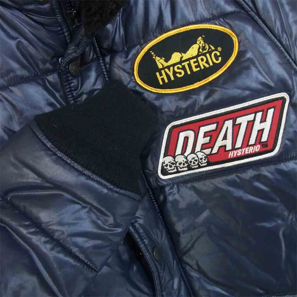 HYSTERIC GLAMOUR ヒステリックグラマー 02173AB06 プリマロフト ナイロン タフタ スタンドカラー 襟ボア ジャケット ダークネイビー系 M【中古】