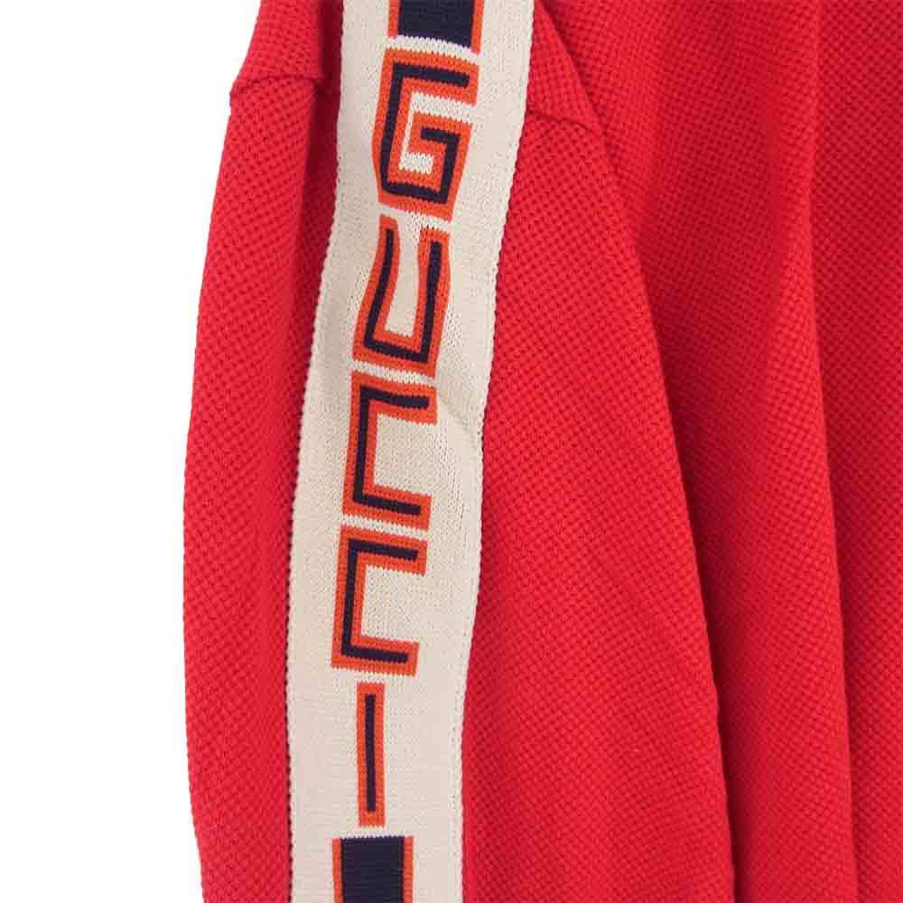 GUCCI グッチ 国内正規 18AW 500972 サイドライン コットン ポロシャツ レッド系 XL【中古】