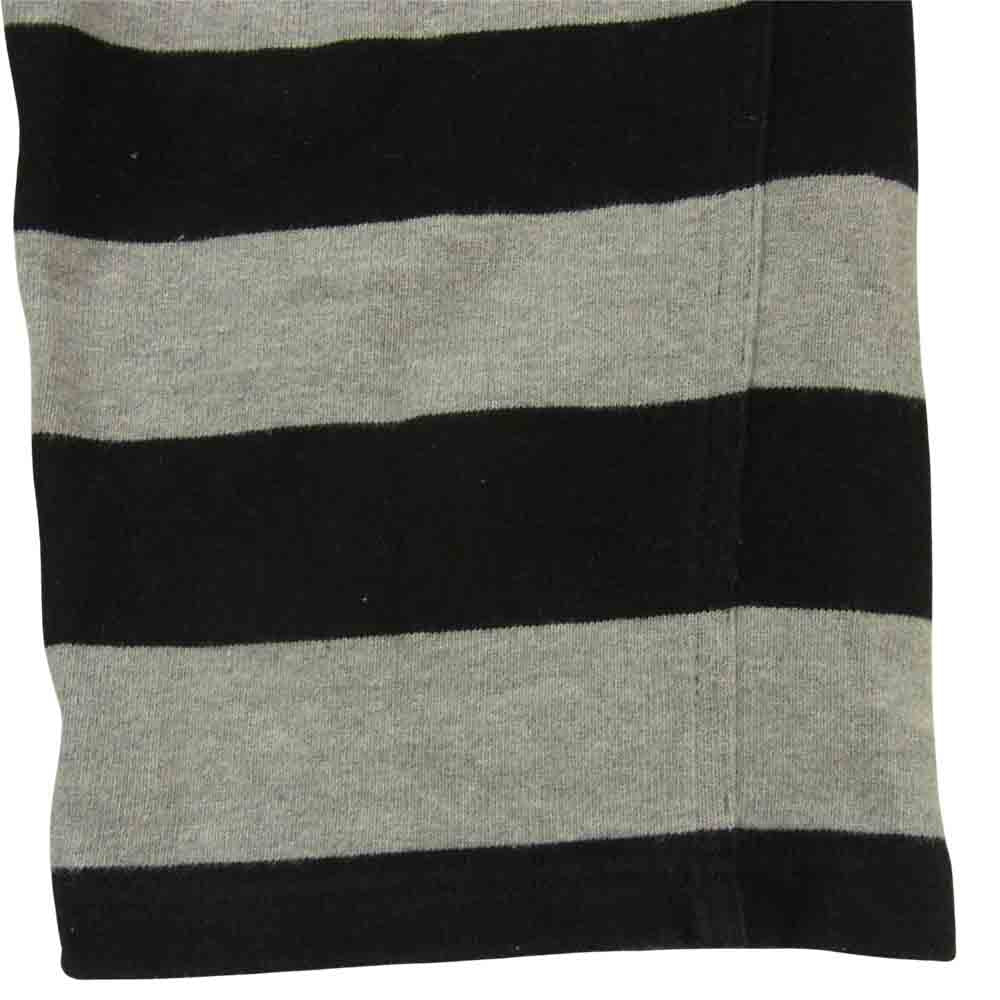 ウエストライド ボーダー スウェット ショート パンツ コットン ブラック系 グレー系【中古】