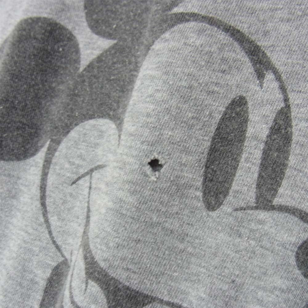 Ron Herman ロンハーマン ミッキー プリント 穴開き ダメージ 加工 Tシャツ グレー グレー系 M【中古】