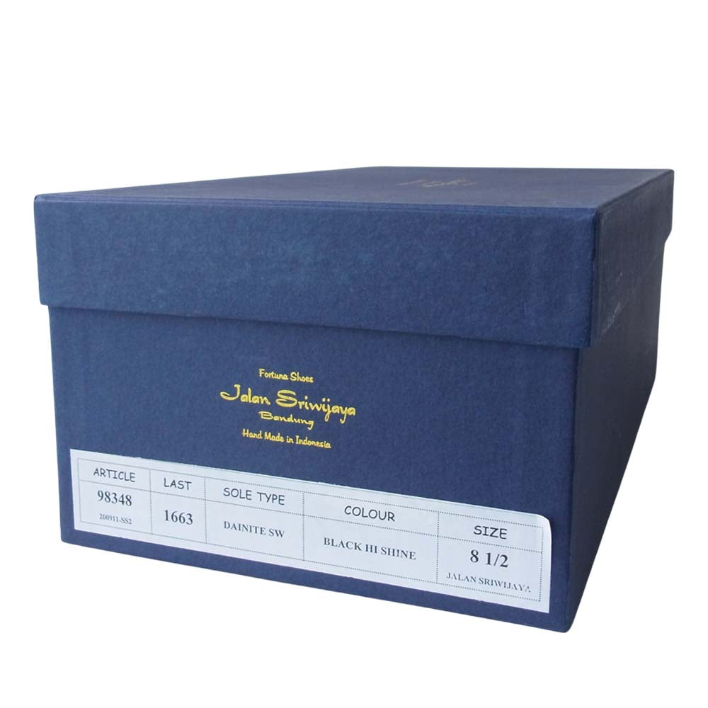 JALAN SRIWIJAYA ジャランスリウァヤ 98348 プレーントゥ ビジネス シューズ ブラック系 8.5【新古品】【未使用】【中古】