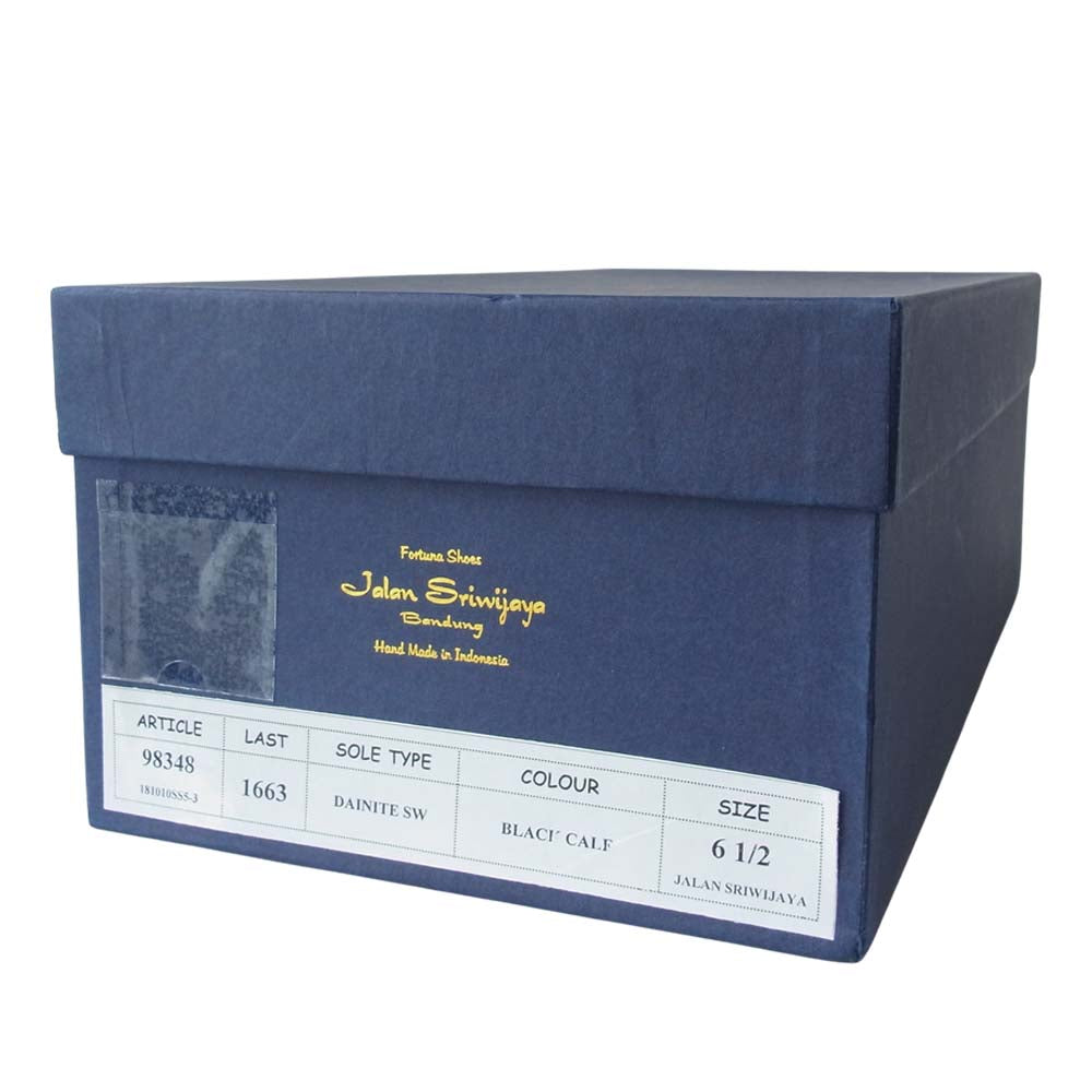 JALAN SRIWIJAYA ジャランスリウァヤ 98348 プレーントゥ ビジネス シューズ ブラック系 6.5【新古品】【未使用】【中古】