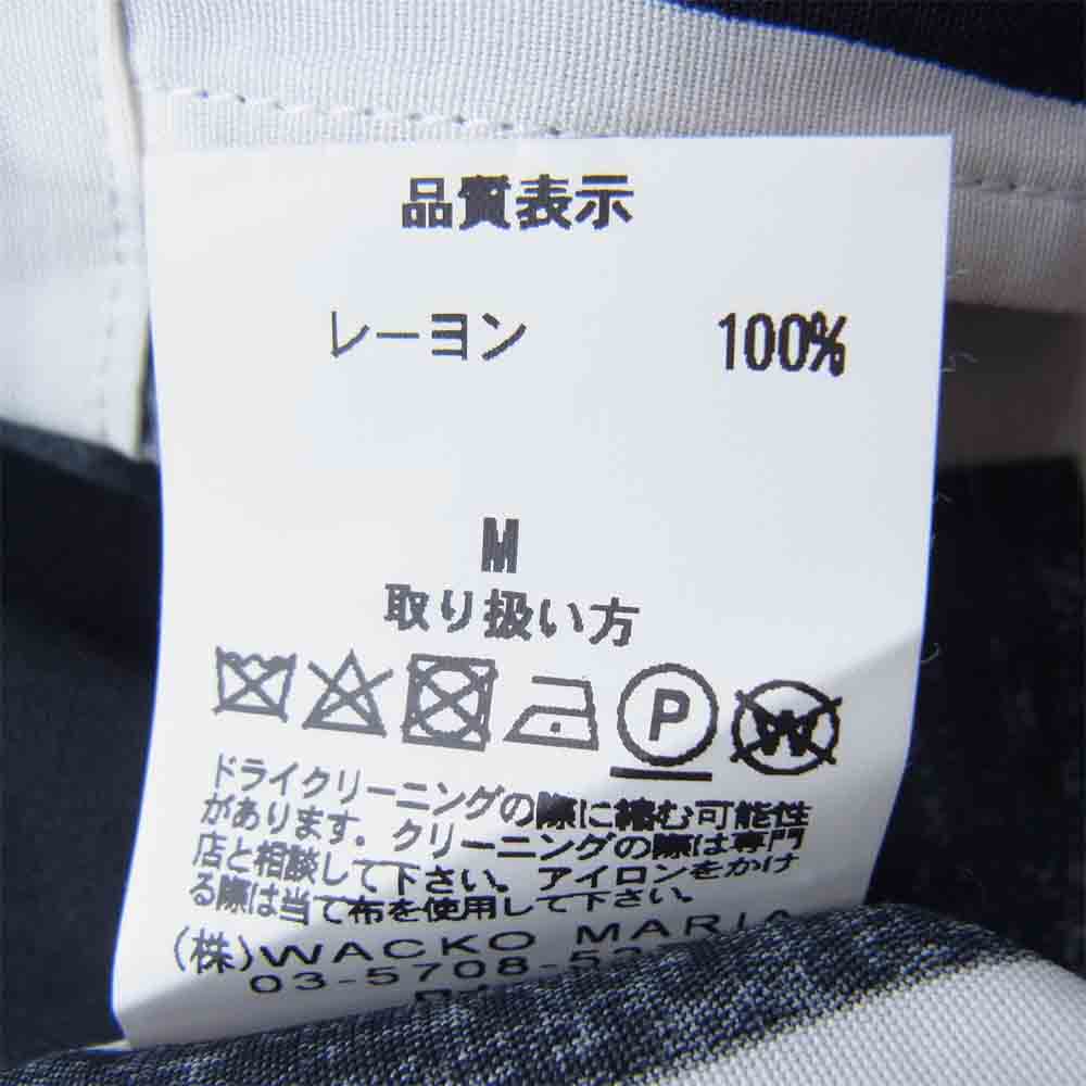 WACKO MARIA ワコマリア 18SS 森山大道 HAWAIIAN SHIRT TYPE-3 モノクロ リップ アロハ シャツ 黒×白 M【美品】【中古】