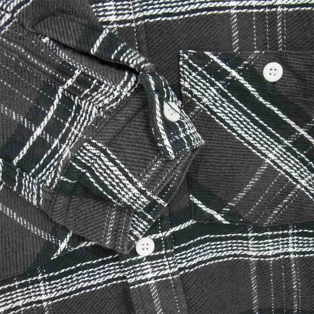 FULLCOUNT フルカウント VINTAGE CHECK NEL マチ付 ヘビーネル チェック シャツ ブラック系 42【中古】
