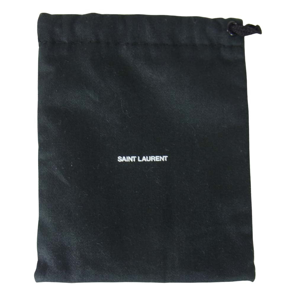 SAINT LAURENT サンローラン 314569 BORON 2連 スタッズ レザー ブレスレット バングル ブラック系【中古】