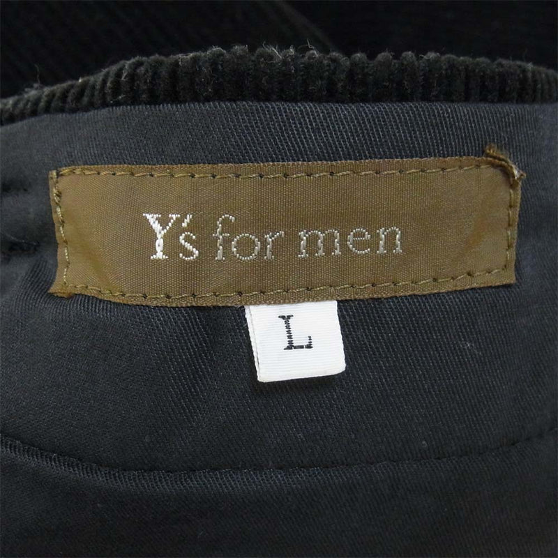 Yohji Yamamoto ヨウジヤマモト Y's for men ワイズフォーメン コーデュロイ 2タック パンツ ブラック系 L【中古】