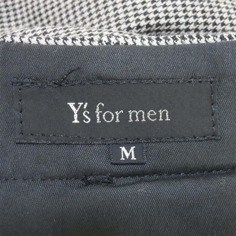 Yohji Yamamoto ヨウジヤマモト Y's for men ワイズフォーメン レーヨン 千鳥格子 2タック パンツ グレー系 M【中古】