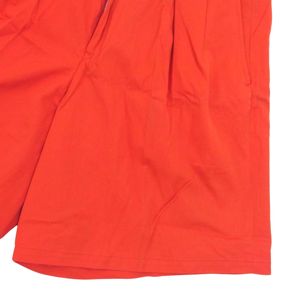 Yohji Yamamoto ヨウジヤマモト POUR HOMME プールオム コットン 2タック ワイド ショーツ ハーフ パンツ レッド系 S【中古】
