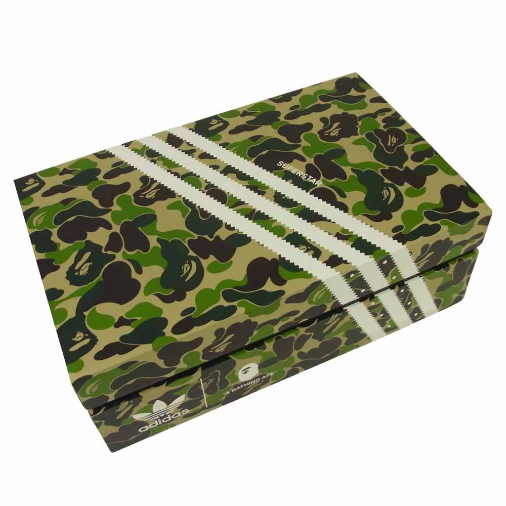 A BATHING APE アベイシングエイプ ADIDAS アディダス GZ8981 SUPERSTAR 80S スーパースター スニーカー グリーン系 26.5cm【新古品】【未使用】【中古】