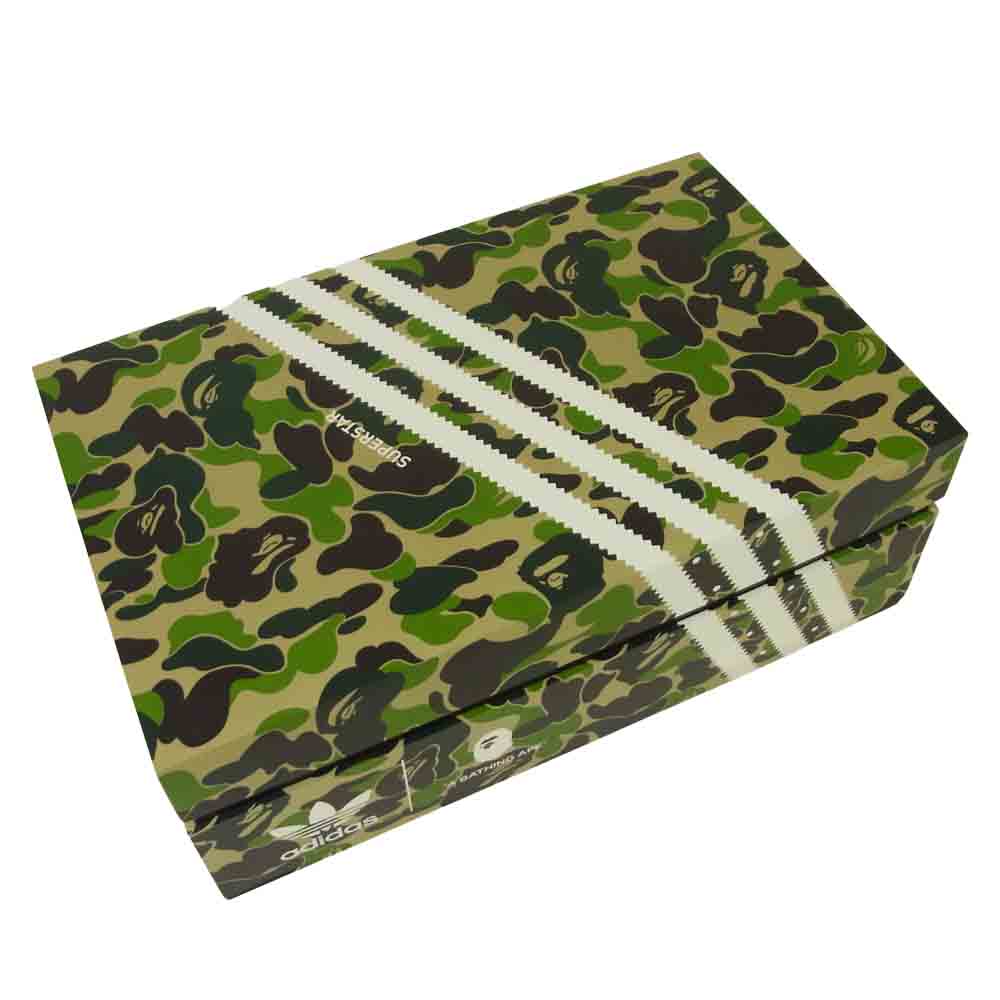 A BATHING APE アベイシングエイプ ADIDAS アディダス GZ8981 SUPERSTAR 80S スーパースター スニーカー グリーン系 26.5cm【新古品】【未使用】【中古】
