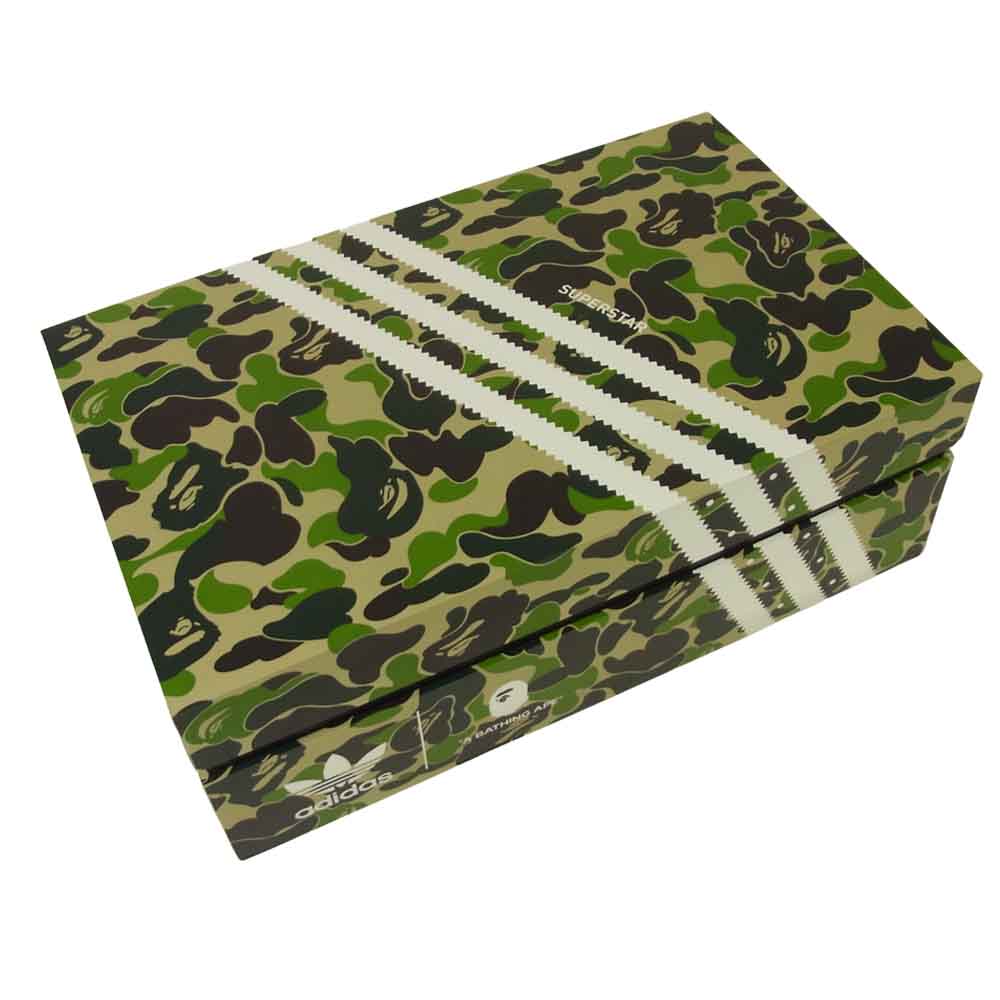 A BATHING APE アベイシングエイプ ADIDAS アディダス GZ8981 SUPERSTAR 80S スーパースター スニーカー グリーン系 26cm【新古品】【未使用】【中古】