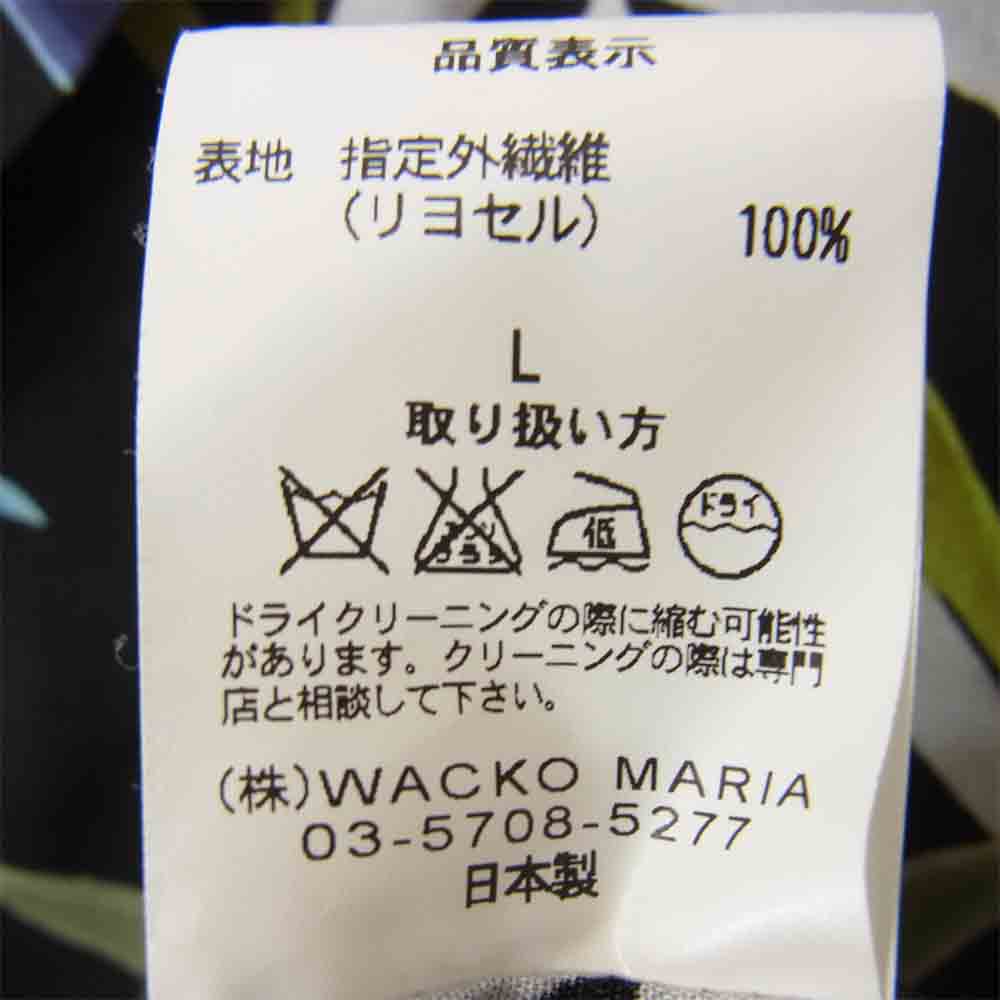 WACKO MARIA ワコマリア 16SS PRINTED FLOWER S/S HAWAIAN SHIRT プリント フラワー ハワイアンシャツ ブラック系 L【美品】【中古】