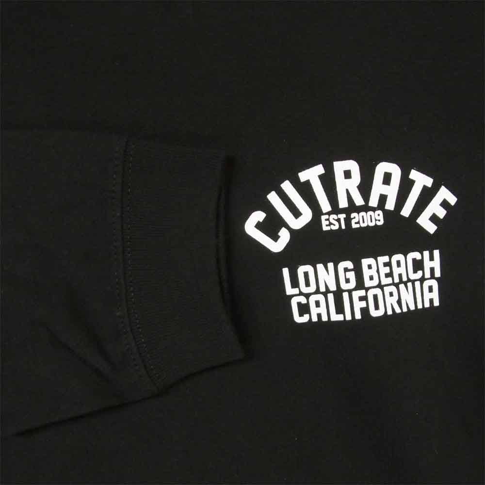 CUT RATE カットレイト ROSE LOGO L/S T-SHIRT 長袖 Tシャツ コットン 中国製 ブラック系 XL【中古】