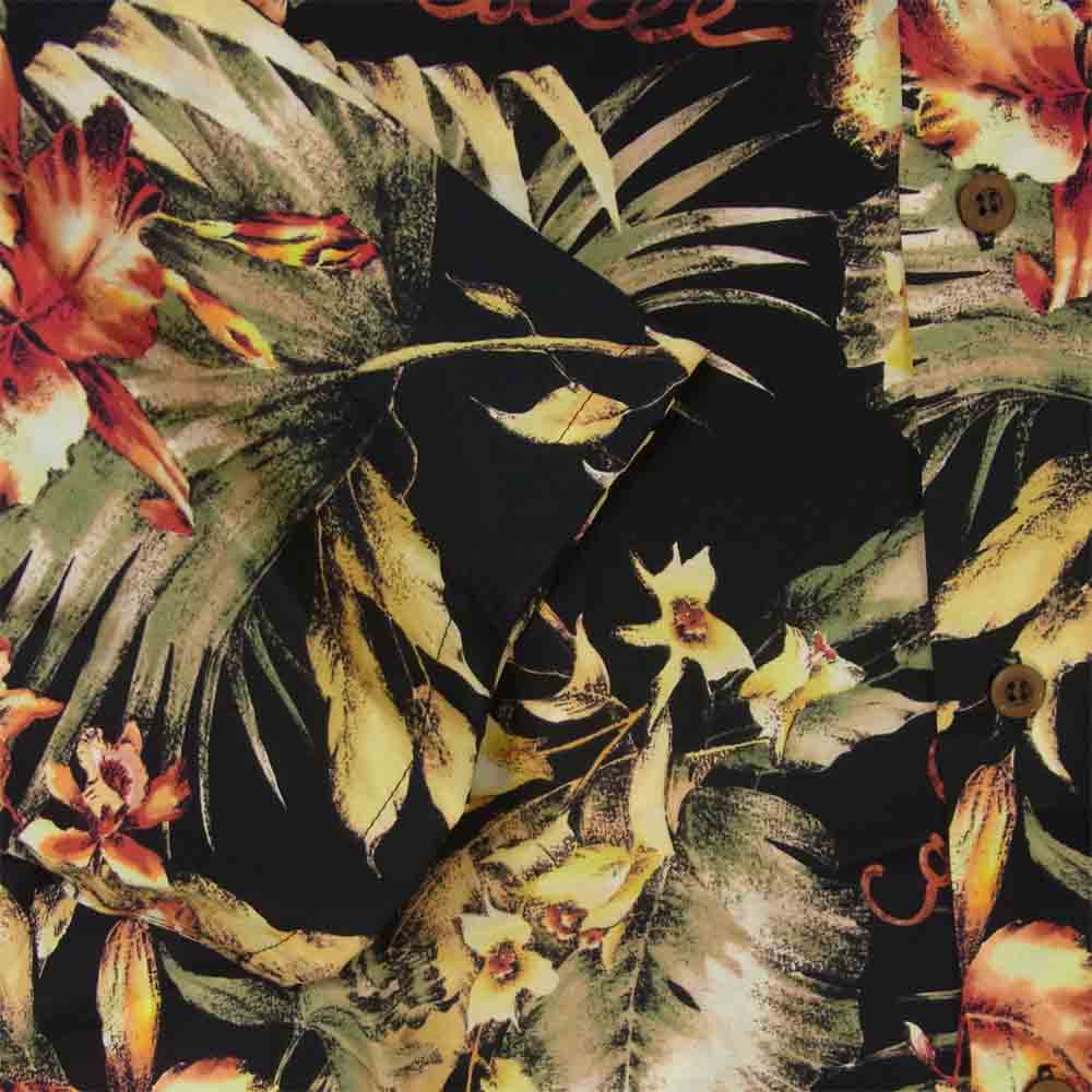 CALEE キャリー HAWAIIAN S/S SHIRT アロハ 半袖 シャツ レーヨン 日本製 ブラック系【中古】