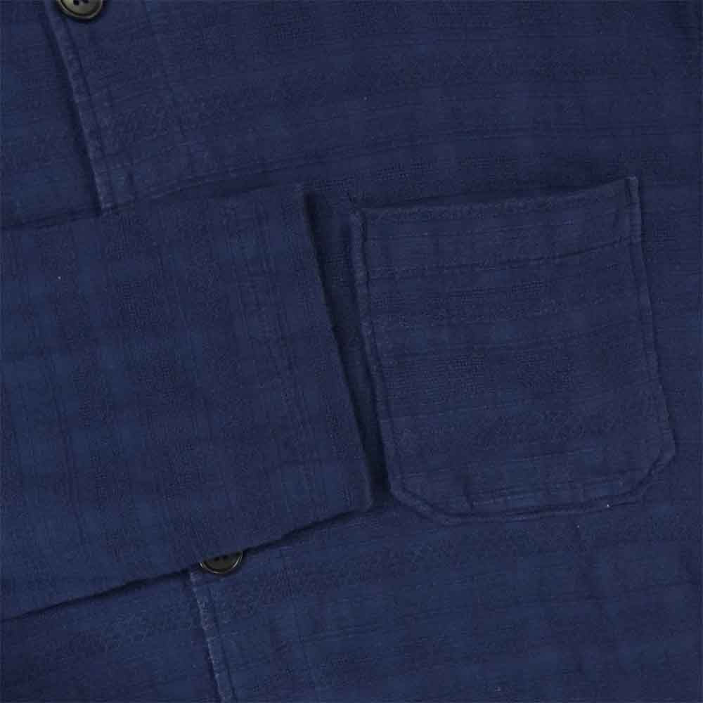 Engineered Garments エンジニアードガーメンツ ジャガード マオカラー ジャケット コットン アメリカ製 ネイビー系 S【中古】