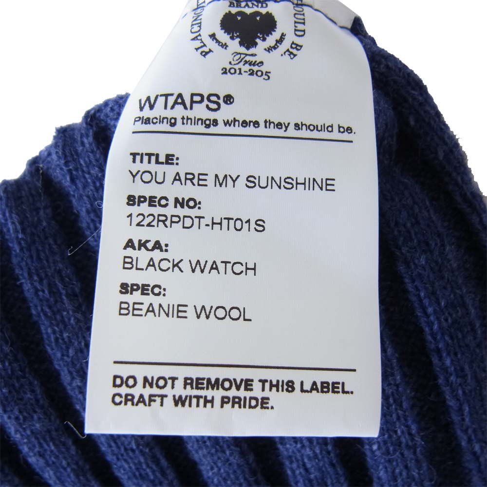 WTAPS ダブルタップス 122RPDT-HT01S FITS ALL BEANIE WOOL ビーニー ウール ニットキャップ ネイビー ネイビー系 F【中古】