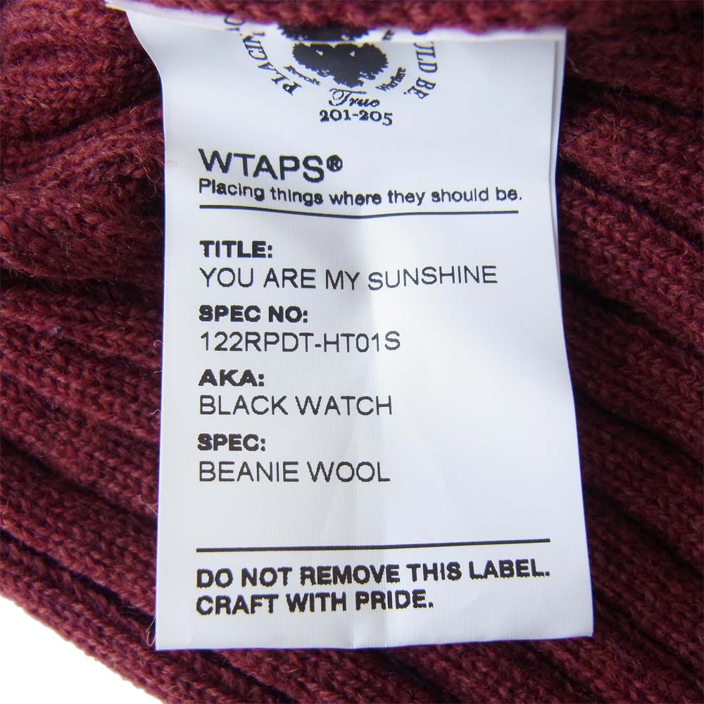 WTAPS ダブルタップス 122RPDT-HT01S FITS ALL BEANIE WOOL ビーニー ウール ニットキャップ エンジ エンジ系 F【中古】