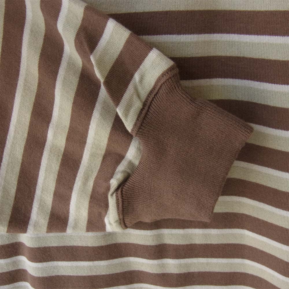 WTAPS ダブルタップス 20SS 201ATDT-CSM28 VASQUE LS TEE バスク ボーダー 長袖 Tシャツ ブラウン系 1【美品】【中古】