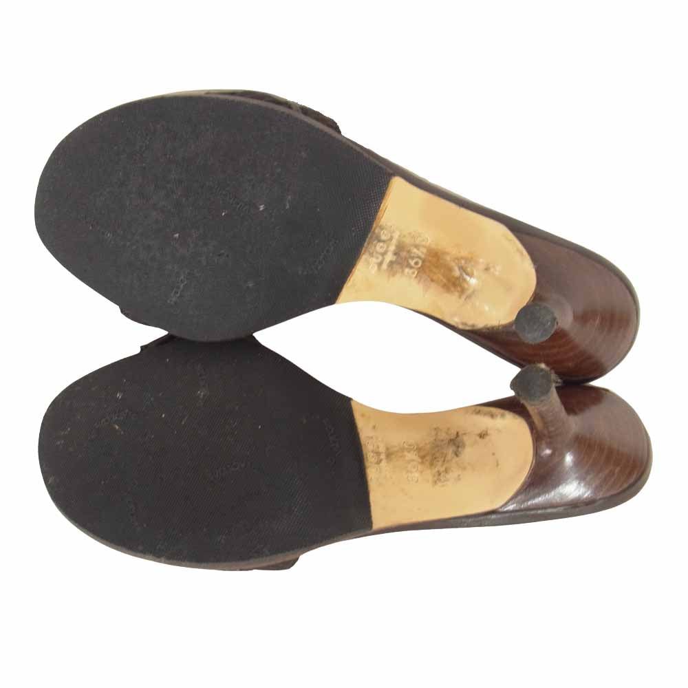 GUCCI グッチ サンダル ミュール ブラウン系 36 1/2 C【中古】