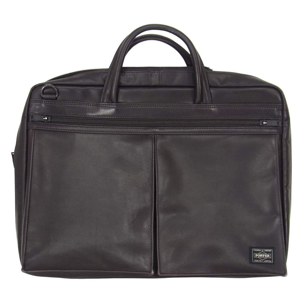 [極美品] PORTER　アメイズ　2way　ビジネスバッグ　本革　レザー PORTER:ポーター AMAZE/アメイズ 2way ビジネスバッグ 黒 本革 : [正規