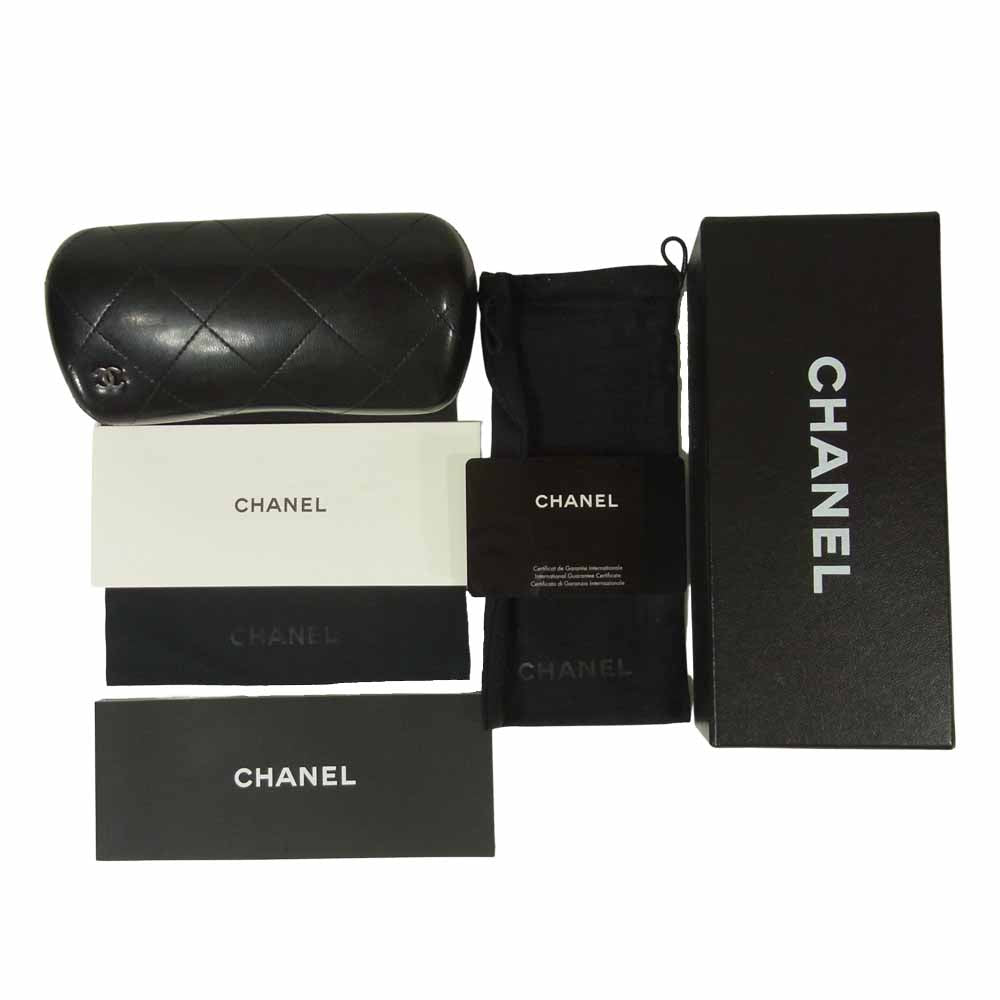 CHANEL シャネル 5113-A ココマーク カメリア サングラス プラスチック イタリア製 ブラック系 56□16-130【中古】