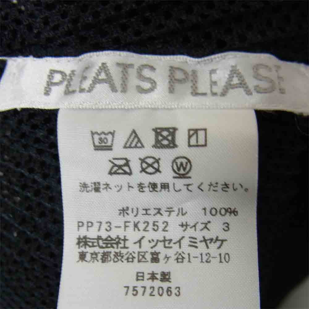 プリーツプリーズ ISSEY MIYAKE イッセイミヤケ PP73-FK252 メッシュ ノースリーブ カットソー ブラック系 3【中古】