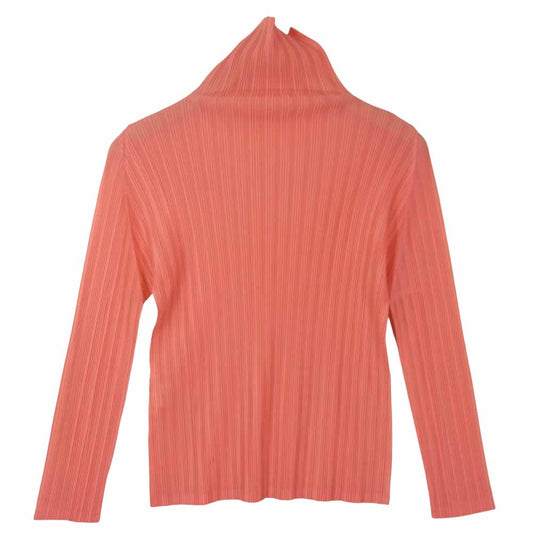 プリーツプリーズ ISSEY MIYAKE イッセイミヤケ PP93-FK942 ハイネック 長袖 カットソー ピンク系 3【美品】【中古】