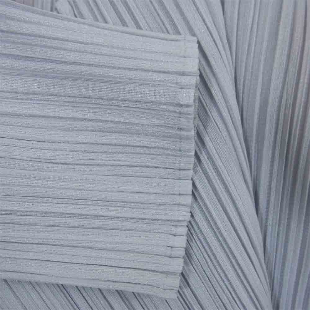 プリーツプリーズ ISSEY MIYAKE イッセイミヤケ PP55-JO103 ボタンレス カーディガン グレー系 3【中古】