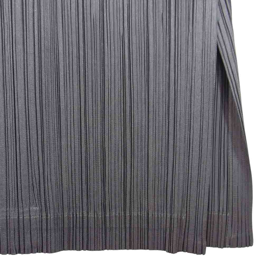 プリーツプリーズ ISSEY MIYAKE イッセイミヤケ PP81-JF205 袴 ハカマ ワイド パンツ グレー系 3【美品】【中古】