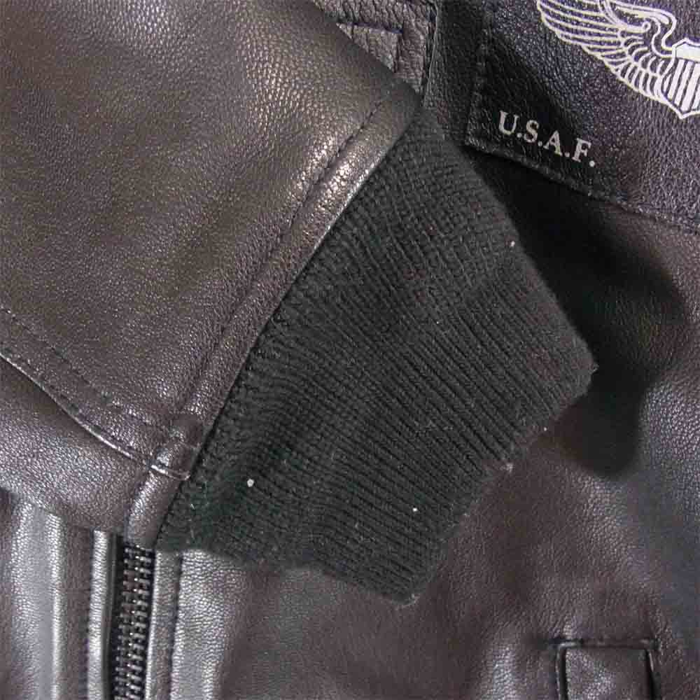AVIREX アヴィレックス 6151098 40th ANNIV LEATHER MA-1 STREAK EAGLE レザー フライト ブラック系 M【中古】