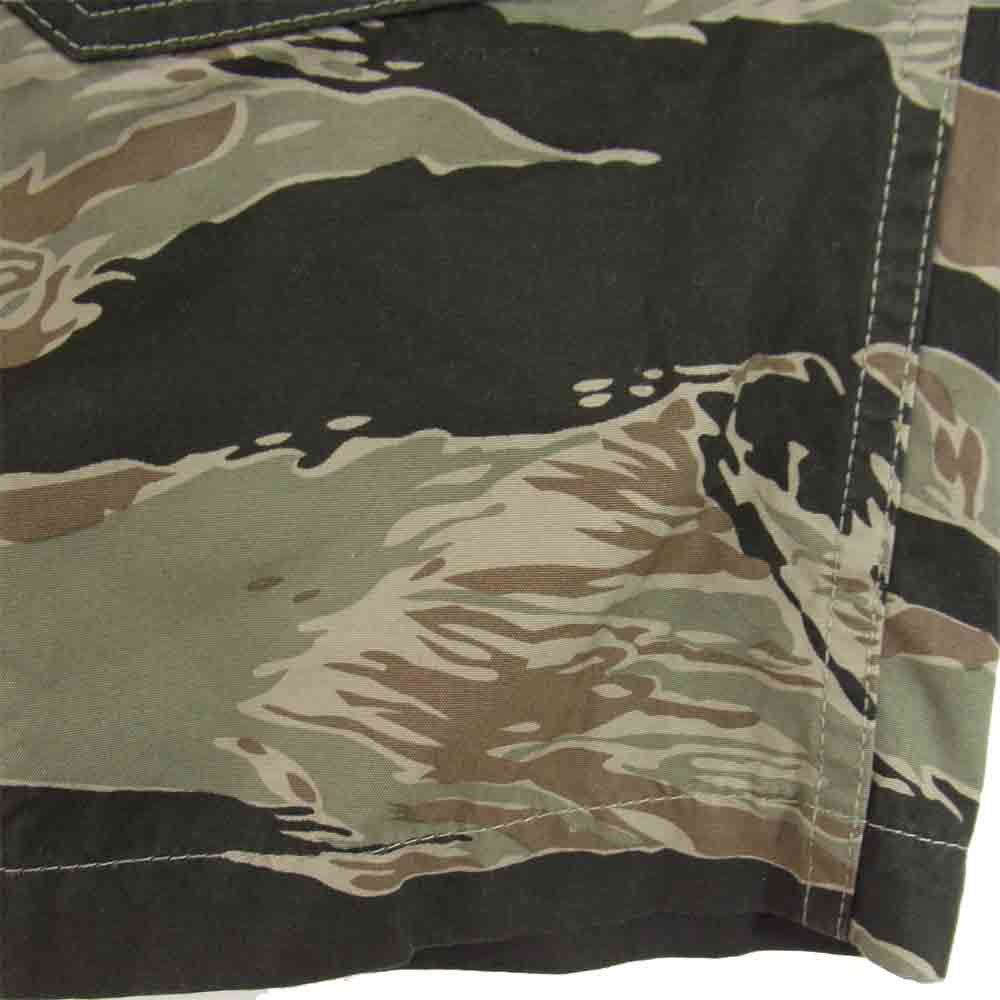 SASAFRAS ササフラス FALL LEAF SPRAYE PANTS 1/2 フォールリーフス?プレイヤーパンツ 1/2 ショーツ タイガーカモ カーキ系 S【美品】【中古】