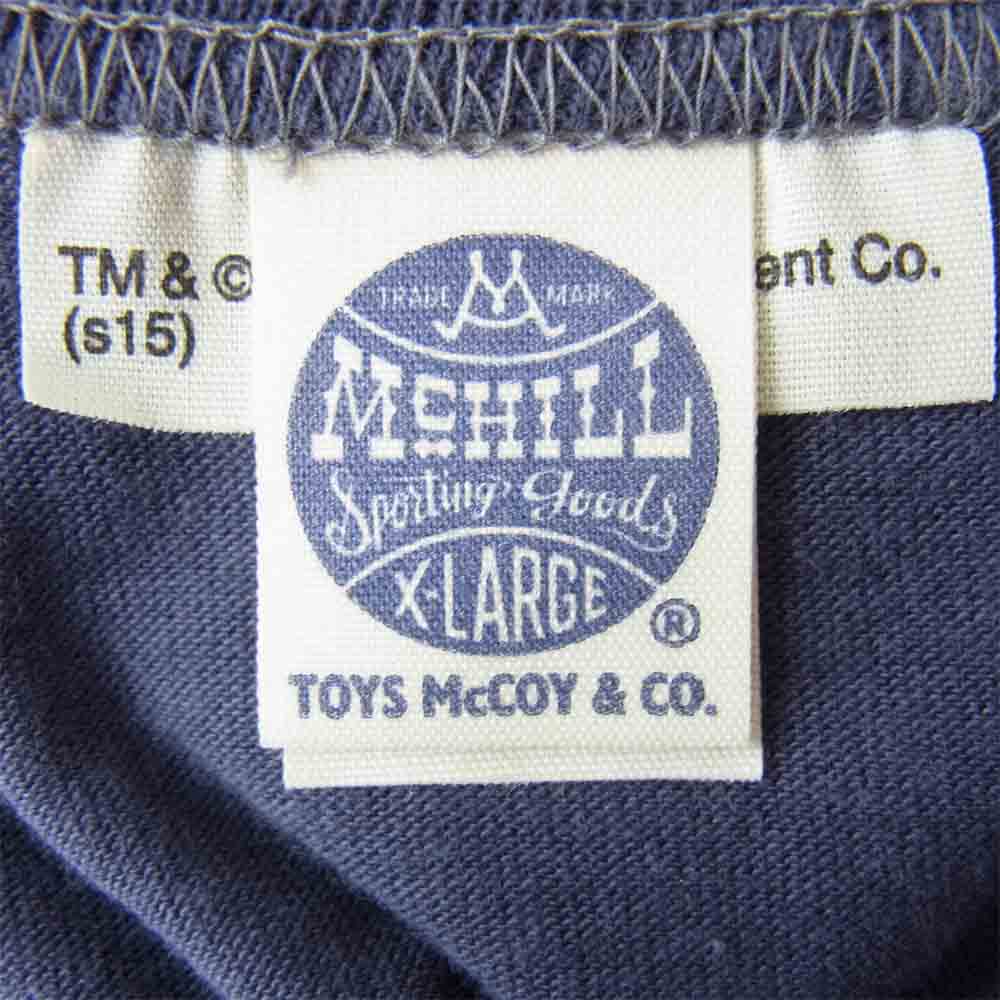TOY'S McCOY トイズマッコイ TMC1508 前Vガゼット トム プリント ミニタリー Tシャツ ネイビー系 XL【美品】【中古】