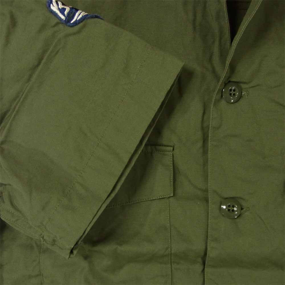 Buzz Rickson's バズリクソンズ BR37023 スヌーピー SNOOPY Vietnam SHIRT 民間モデル ベトナム ユーティリティー 半袖 シャツ カーキ系 17-17.5【美品】【中古】