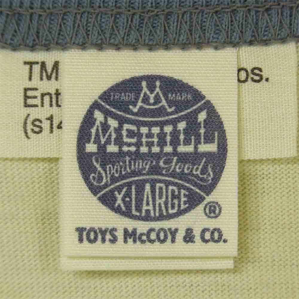TOY'S McCOY トイズマッコイ TMC1405 NATIONAL AIR RACES 前Vガゼット バッグスバニー プリント ミリタリー 半袖 Tシャツ グレイッシュベージュ系 XL【美品】【中古】