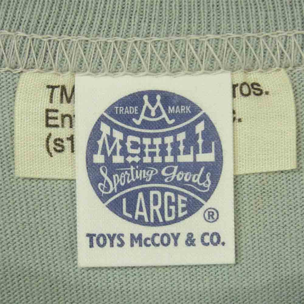 TOY'S McCOY トイズマッコイ TMC1222 1st CAVAL 前Vガゼット ロードランナー プリント ミリタリー 半袖 Tシャツ グレイッシュライトブルー系 L【美品】【中古】