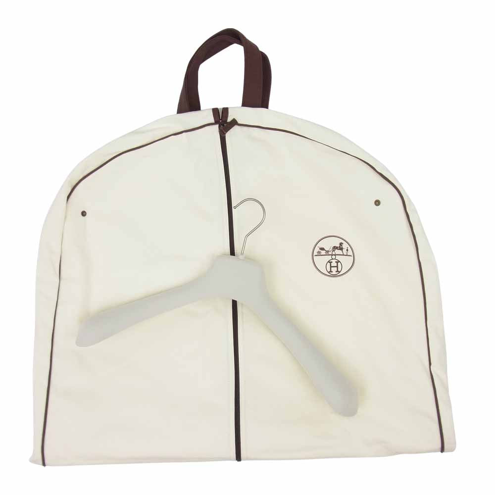HERMES エルメス 国内正規品 ストライプ シェーヌダンクル プリント ジップ ジャケット グレー系 ホワイト系 52【美品】【中古】