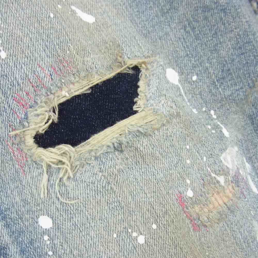 TMT ティーエムティー TPT-S2002 HYBRID-STRETCH NEON CRASH DENIM 5P CROPPED TAPERED ストレッチ アンクル デニム パンツ インディゴブルー系 M【中古】