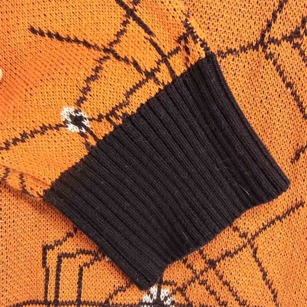 WACKO MARIA ワコマリア 17SS 17FW-WMK-KN14 ATOMIC SPIDER JACQUARD アトミック スパイダー ジャガード ニット オレンジ系 M【中古】