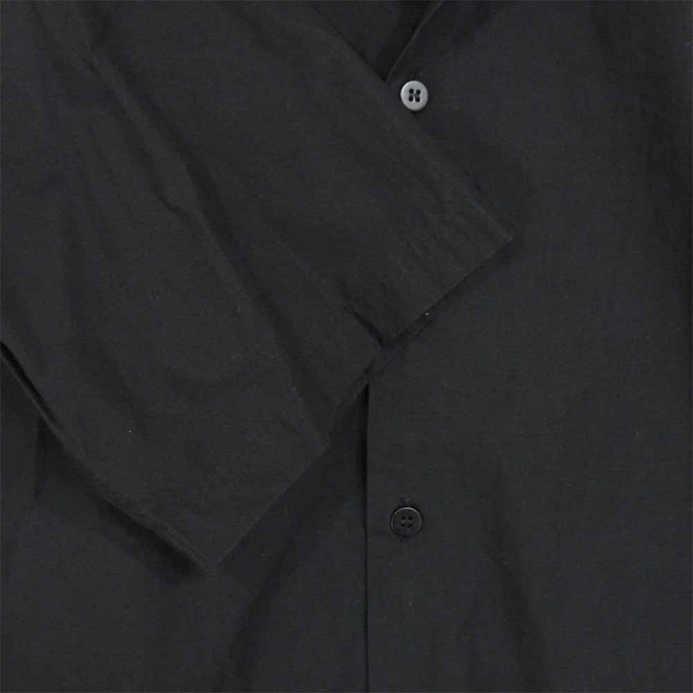 バーグファベル ボタンダウン 半袖シャツ 半袖 シャツ イタリア製 コットン ブラック系 50【美品】【中古】