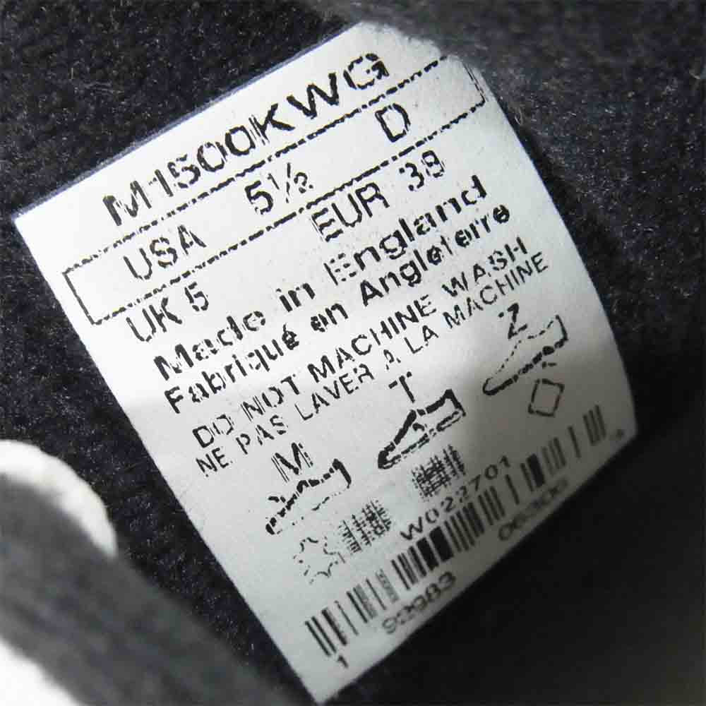 NEW BALANCE ニューバランス 英国製 M1500KWG レディースサイズ ランニング スニーカー ブラック系 US5.5【中古】