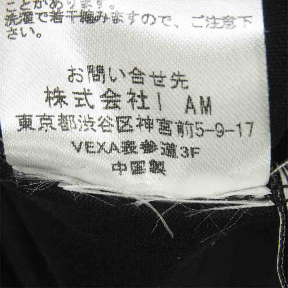 スタンプド MOCK NECK TEE モックネック 半袖 Tシャツ コットン 中国製 ブラック系 L【美品】【中古】