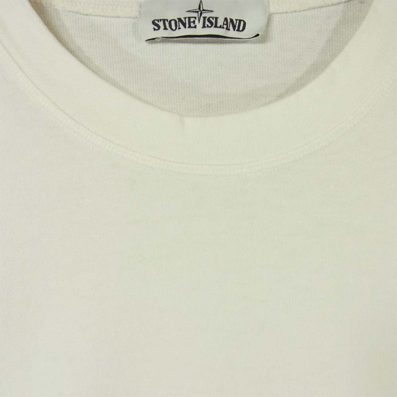 STONE ISLAND ストーンアイランド 長袖 コットン Tシャツ チュニジア製 ホワイト系 XL【中古】