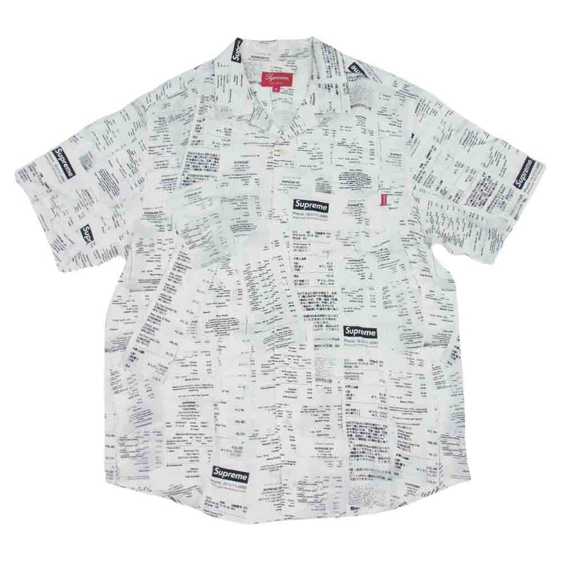 【黒 M】Receipts Rayon S/S Shirt