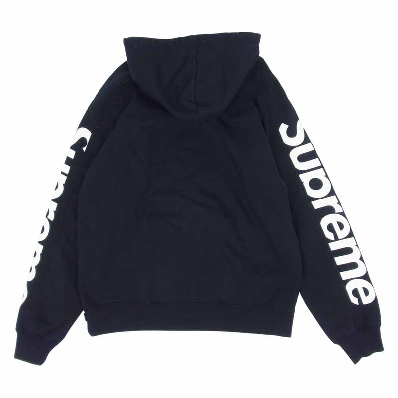 Supreme シュプリーム 18SS Sideline Hooded Sweatshirt 袖ロゴ パーカー プルオーバー ブラック系  M【美品】【中古】