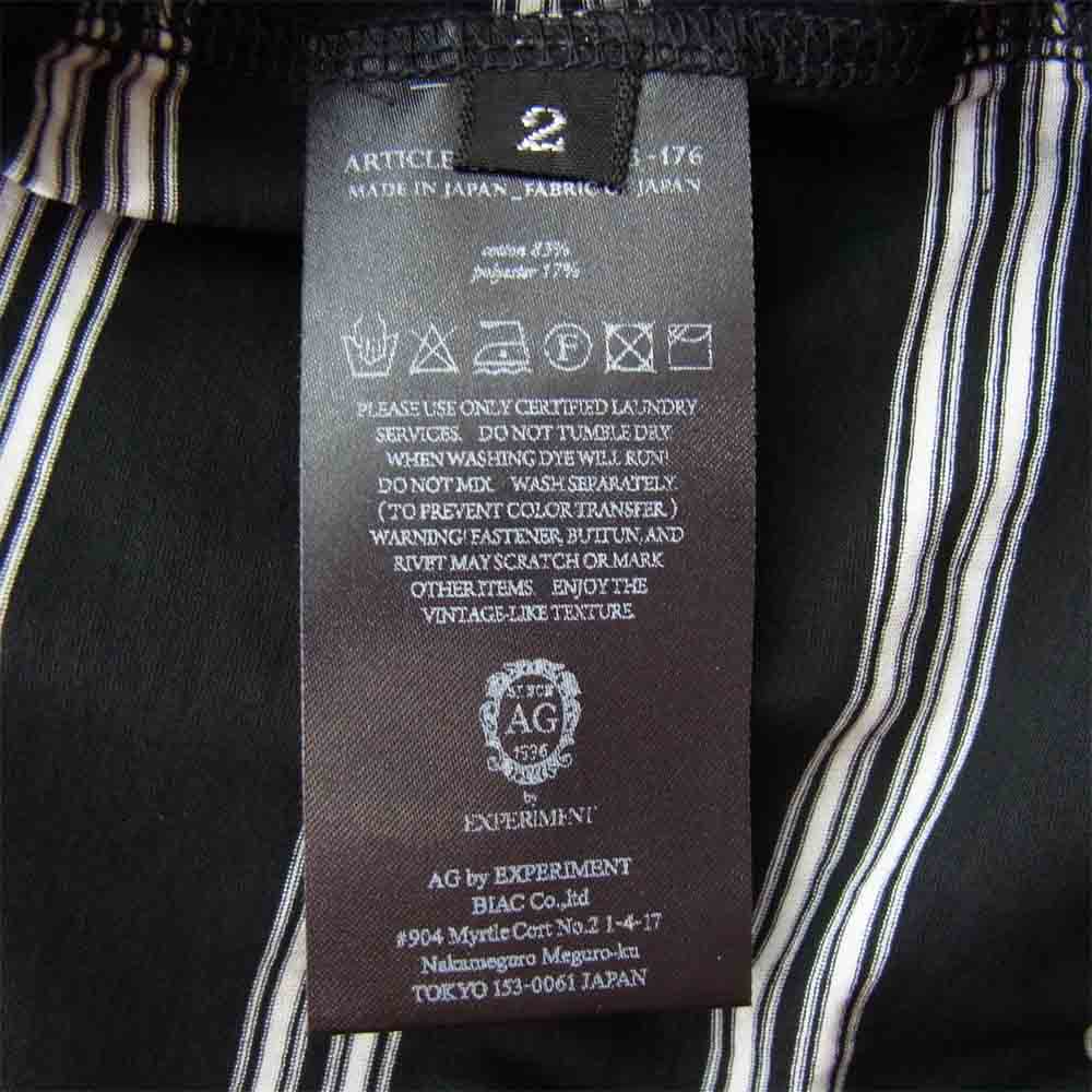 ピーイーオーティーダブリューエージー C-003-176 PKT 5SLEEVE BOX T BORDER オーバーサイズ ポケット ボーダー Tシャツ ブラック系 2【新古品】【未使用】【中古】