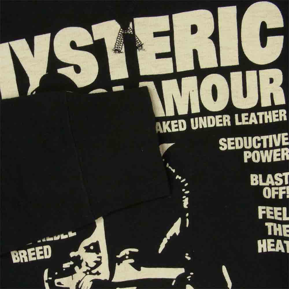 HYSTERIC GLAMOUR ヒステリックグラマー バイクガール ポスター デザイン クルーネック 長袖 Tシャツ ブラック系 S【中古】