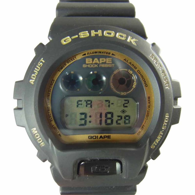 A BATHING APE アベイシングエイプ MGD-00209 × ジーショック G-SHOCK DW-6900 ウォッチ 腕時計 ブラ –  ブランド古着 LIFE